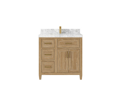 Santa Monica Teak Wood 36 in. W x 22 in. D Center Sink Bathroom Vanity