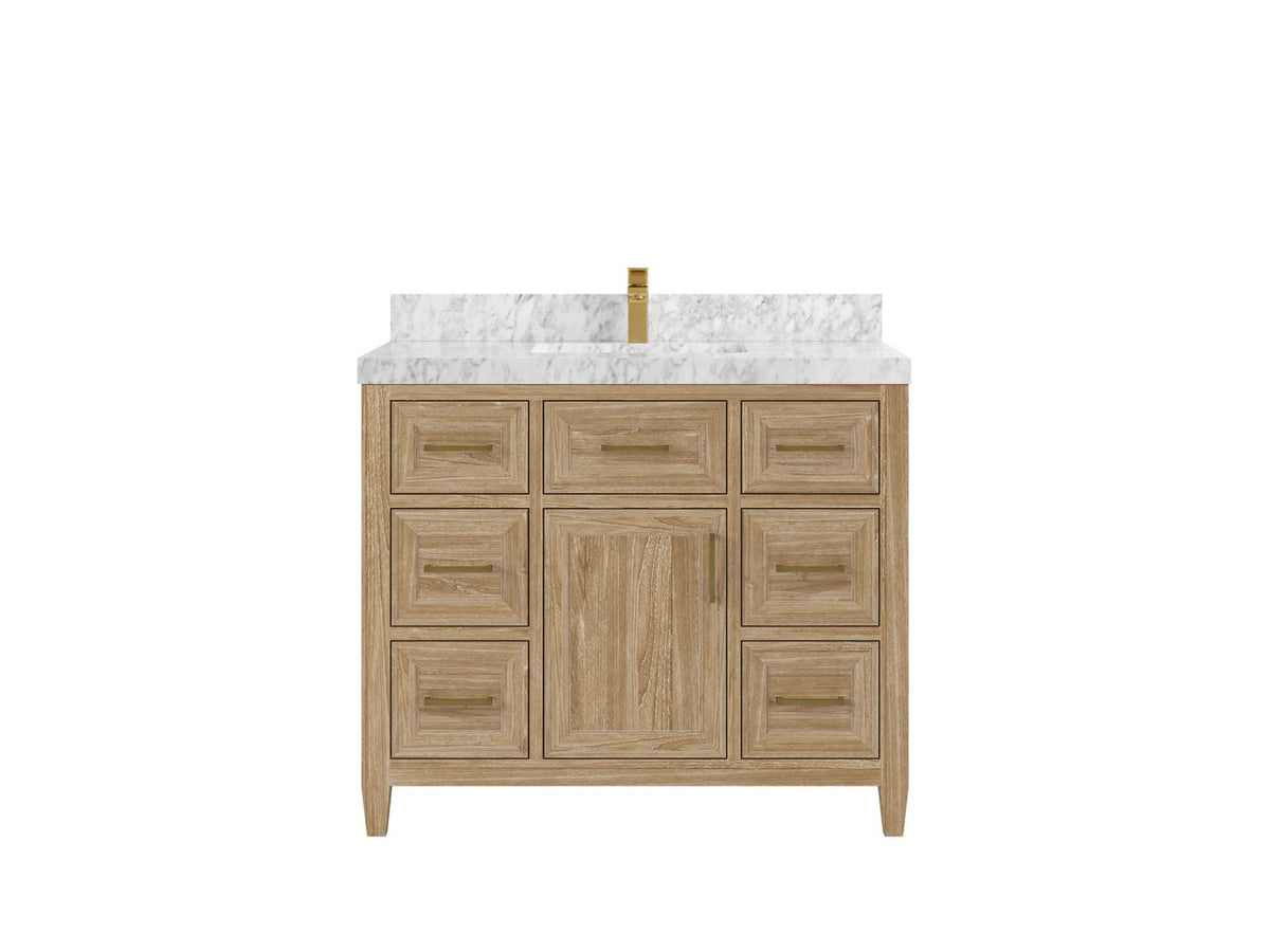 Santa Monica Teak Wood 42 in. W x 22 in. D Single Sink Bathroom Vanity