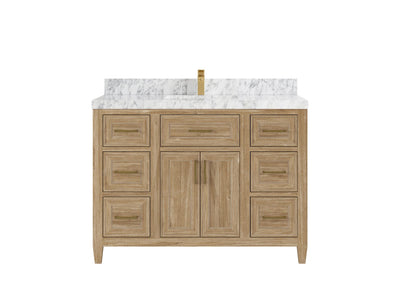 Santa Monica Teak Wood 48 in. W x 22 in. D Single Sink Bathroom Vanity