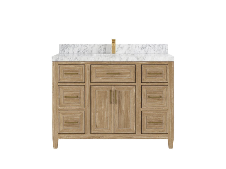 Santa Monica Teak Wood 48 in. W x 22 in. D Single Sink Bathroom Vanity - photo 16