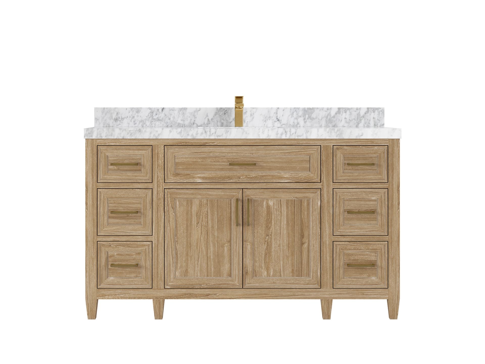 Santa Monica Teak Wood 60 in. W x 22 in. D Single Sink Bathroom Vanity
