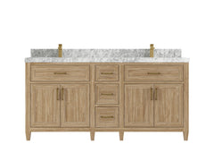 Santa Monica Teak Wood 72 in. W x 22 in. D Double Sink Bathroom Vanity - photo 15