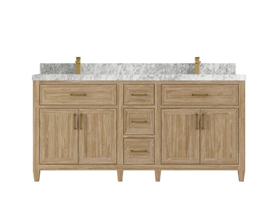 Santa Monica Teak Wood 72 in. W x 22 in. D Double Sink Bathroom Vanity
