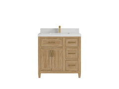 Santa Monica Teak Wood 36 in. W x 22 in. D Single Sink Bathroom Vanity - photo 16