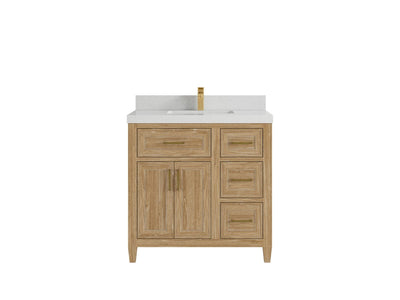 Santa Monica Teak Wood 36 in. W x 22 in. D Single Sink Bathroom Vanity