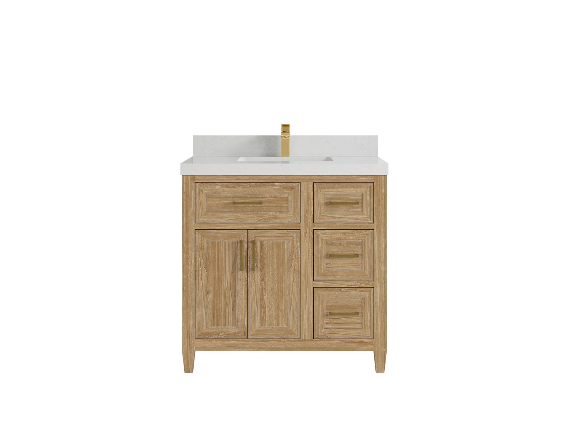 Santa Monica Teak Wood 36 in. W x 22 in. D Single Sink Bathroom Vanity