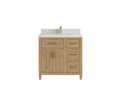 Santa Monica Teak Wood 36 in. W x 22 in. D Single Sink Bathroom Vanity - photo 17