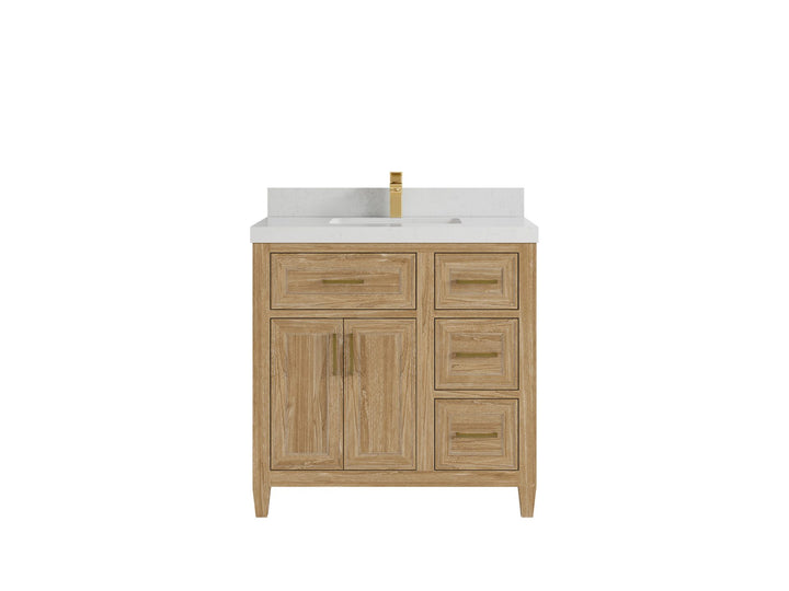 Santa Monica Teak Wood 36 in. W x 22 in. D Single Sink Bathroom Vanity - photo 17