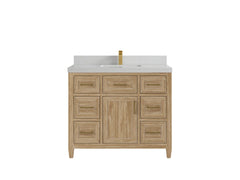 Santa Monica Teak Wood 42 in. W x 22 in. D Single Sink Bathroom Vanity - photo 17