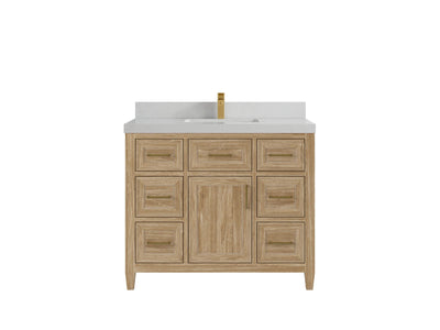 Santa Monica Teak Wood 42 in. W x 22 in. D Single Sink Bathroom Vanity