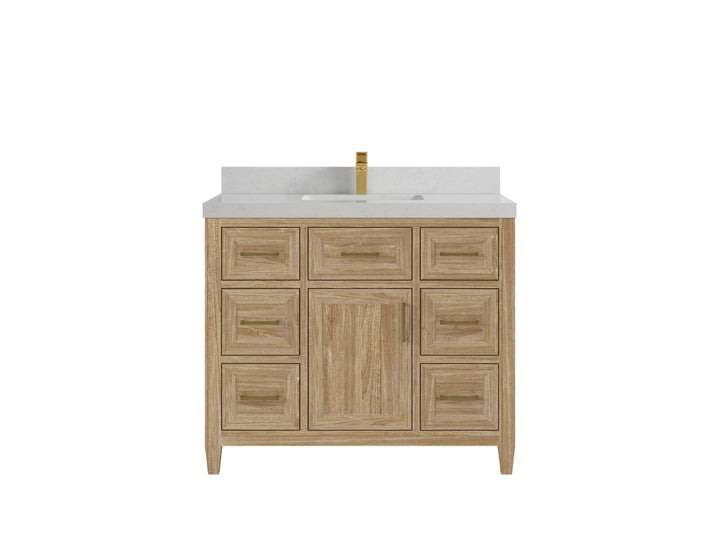 Santa Monica Teak Wood 42 in. W x 22 in. D Single Sink Bathroom Vanity - photo 17
