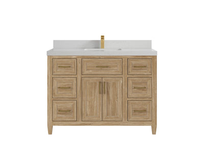 Santa Monica Teak Wood 48 in. W x 22 in. D Single Sink Bathroom Vanity