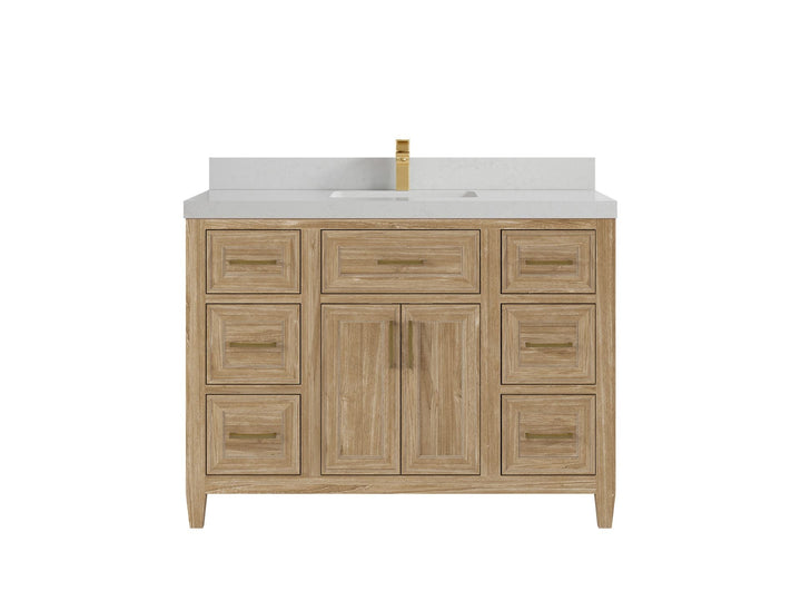 Santa Monica Teak Wood 48 in. W x 22 in. D Single Sink Bathroom Vanity - photo 17