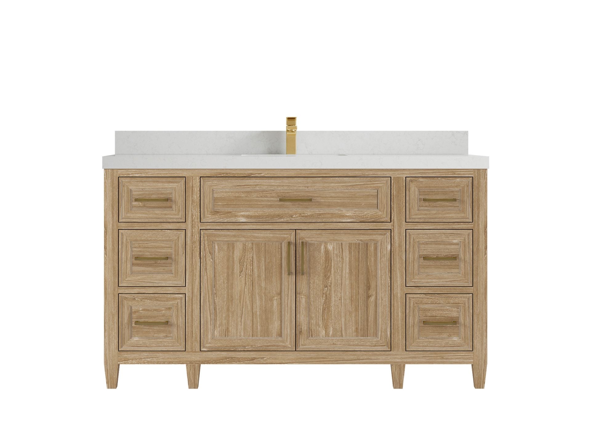 Santa Monica Teak Wood 60 in. W x 22 in. D Single Sink Bathroom Vanity