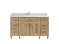 Santa Monica Teak Wood 60 in. W x 22 in. D Single Sink Bathroom Vanity - photo 17