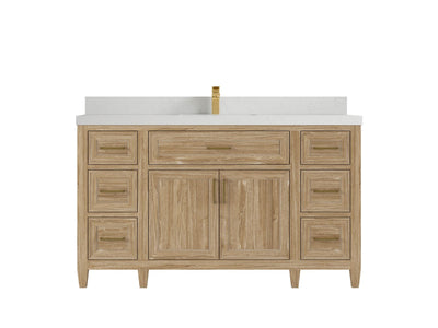 Santa Monica Teak Wood 60 in. W x 22 in. D Single Sink Bathroom Vanity