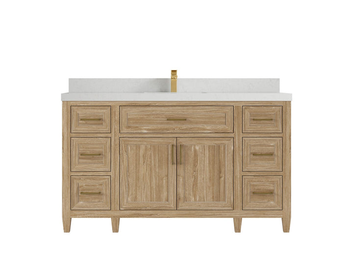 Santa Monica Teak Wood 60 in. W x 22 in. D Single Sink Bathroom Vanity - photo 17