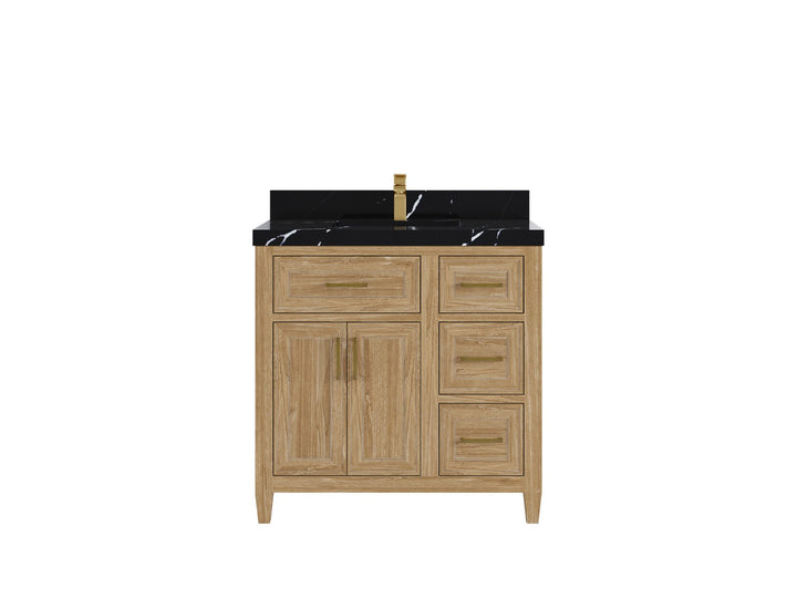 Santa Monica Teak Wood 36 in. W x 22 in. D Single Sink Bathroom Vanity - photo 11