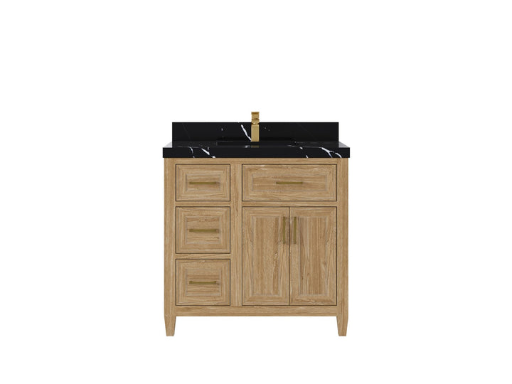 Santa Monica Teak Wood 36 in. W x 22 in. D Center Sink Bathroom Vanity - photo 11