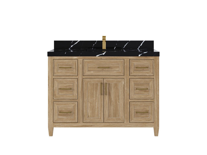 Santa Monica Teak Wood 48 in. W x 22 in. D Single Sink Bathroom Vanity - photo 13