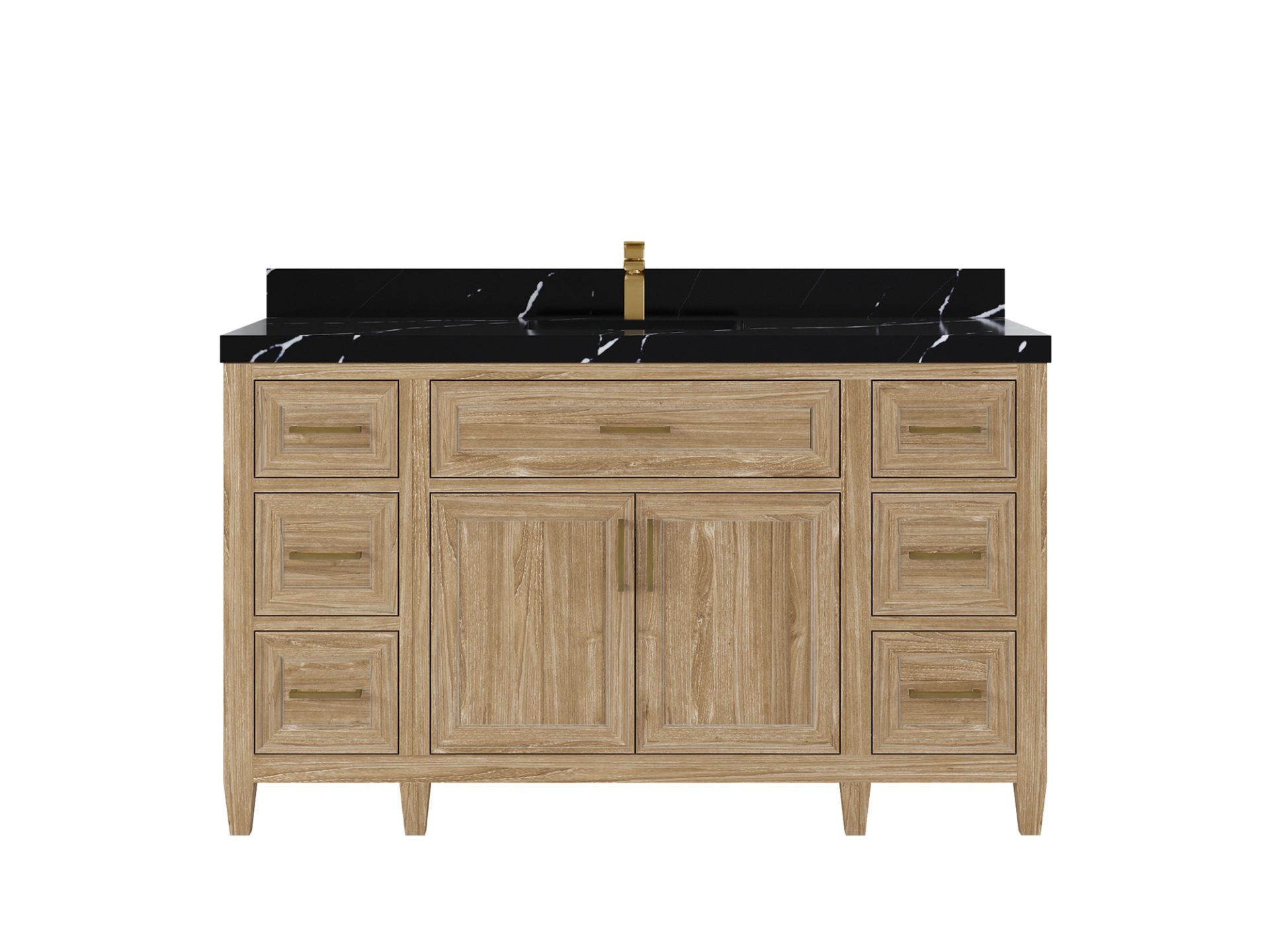 Santa Monica Teak Wood 60 in. W x 22 in. D Single Sink Bathroom Vanity