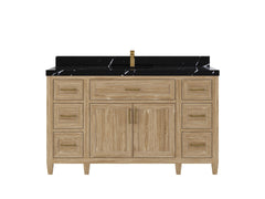 Santa Monica Teak Wood 60 in. W x 22 in. D Single Sink Bathroom Vanity - photo 12
