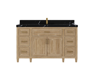 Santa Monica Teak Wood 60 in. W x 22 in. D Single Sink Bathroom Vanity