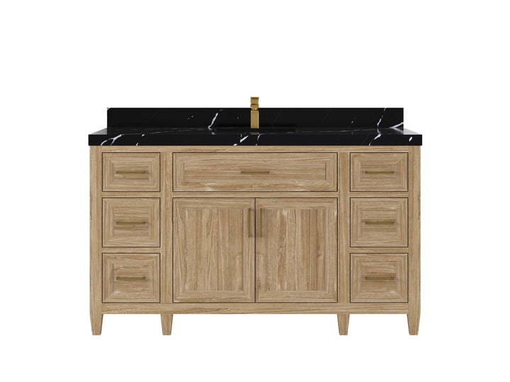 Santa Monica Teak Wood 60 in. W x 22 in. D Single Sink Bathroom Vanity - photo 12