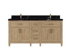 Santa Monica Teak Wood 72 in. W x 22 in. D Double Sink Bathroom Vanity - photo 12