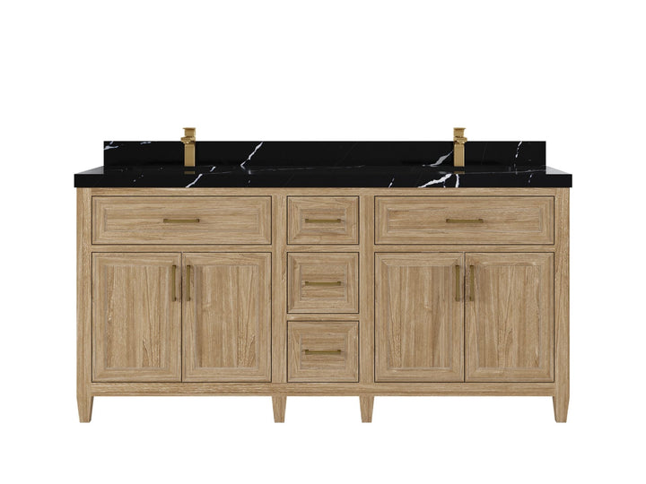 Santa Monica Teak Wood 72 in. W x 22 in. D Double Sink Bathroom Vanity - photo 12