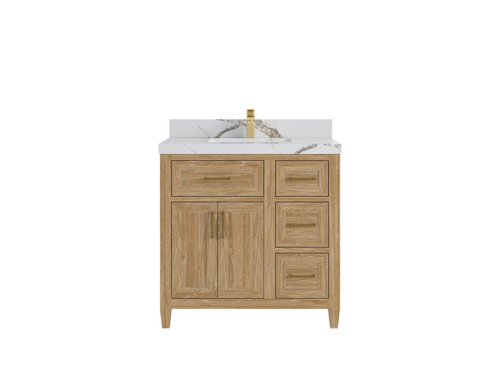 Santa Monica Teak Wood 36 in. W x 22 in. D Single Sink Bathroom Vanity - photo 13