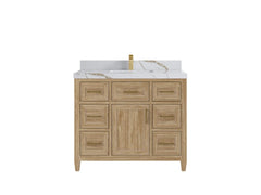 Santa Monica Teak Wood 42 in. W x 22 in. D Single Sink Bathroom Vanity - photo 14