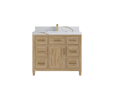 Santa Monica Teak Wood 42 in. W x 22 in. D Single Sink Bathroom Vanity