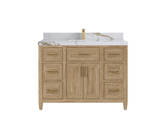 Santa Monica Teak Wood 48 in. W x 22 in. D Single Sink Bathroom Vanity - photo 12
