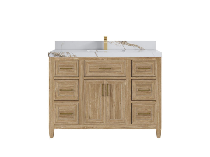 Santa Monica Teak Wood 48 in. W x 22 in. D Single Sink Bathroom Vanity - photo 12