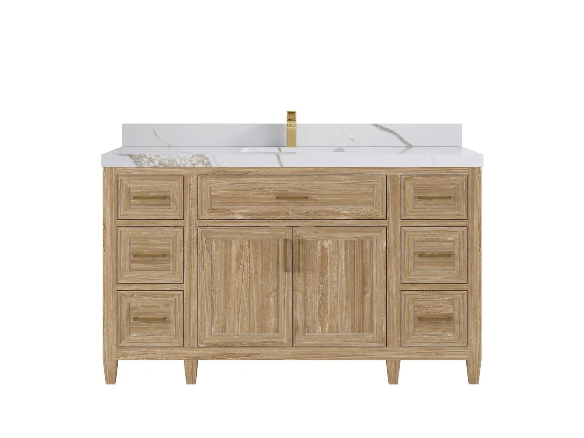Santa Monica Teak Wood 60 in. W x 22 in. D Single Sink Bathroom Vanity