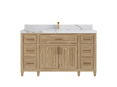 Santa Monica Teak Wood 60 in. W x 22 in. D Single Sink Bathroom Vanity - photo 14
