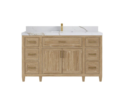 Santa Monica Teak Wood 60 in. W x 22 in. D Single Sink Bathroom Vanity