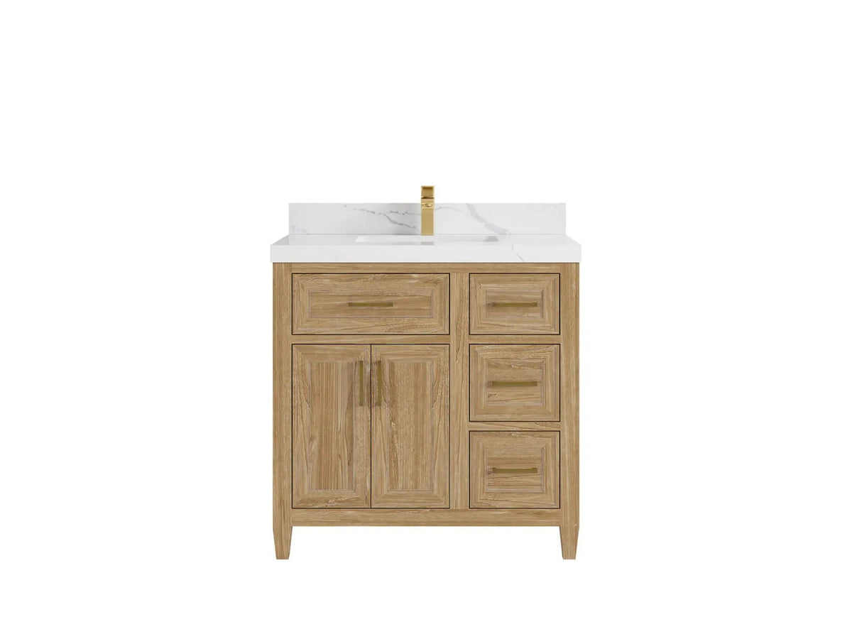 Santa Monica Teak Wood 36 in. W x 22 in. D Single Sink Bathroom Vanity