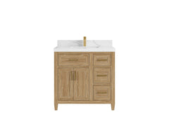 Santa Monica Teak Wood 36 in. W x 22 in. D Single Sink Bathroom Vanity - photo 10