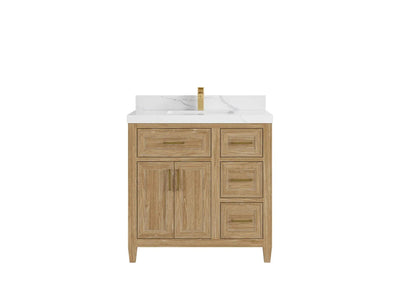 Santa Monica Teak Wood 36 in. W x 22 in. D Single Sink Bathroom Vanity