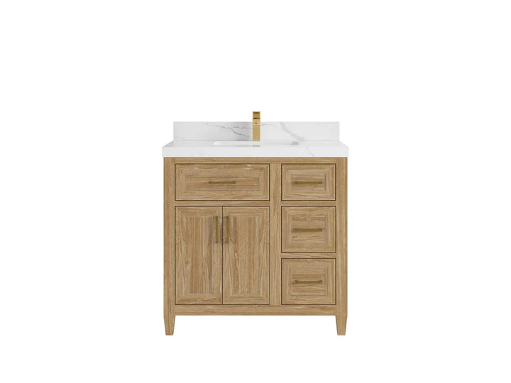 Santa Monica Teak Wood 36 in. W x 22 in. D Single Sink Bathroom Vanity - photo 10