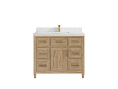 Santa Monica Teak Wood 42 in. W x 22 in. D Single Sink Bathroom Vanity - photo 11