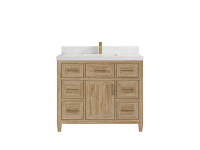 Santa Monica Teak Wood 42 in. W x 22 in. D Single Sink Bathroom Vanity