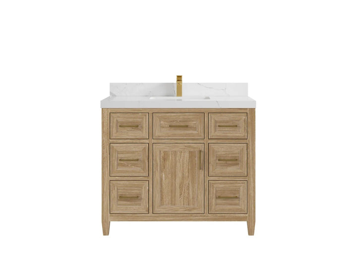 Santa Monica Teak Wood 42 in. W x 22 in. D Single Sink Bathroom Vanity - photo 11