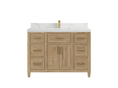 Santa Monica Teak Wood 48 in. W x 22 in. D Single Sink Bathroom Vanity - photo 11