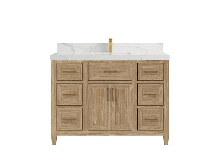 Santa Monica Teak Wood 48 in. W x 22 in. D Single Sink Bathroom Vanity - photo 11