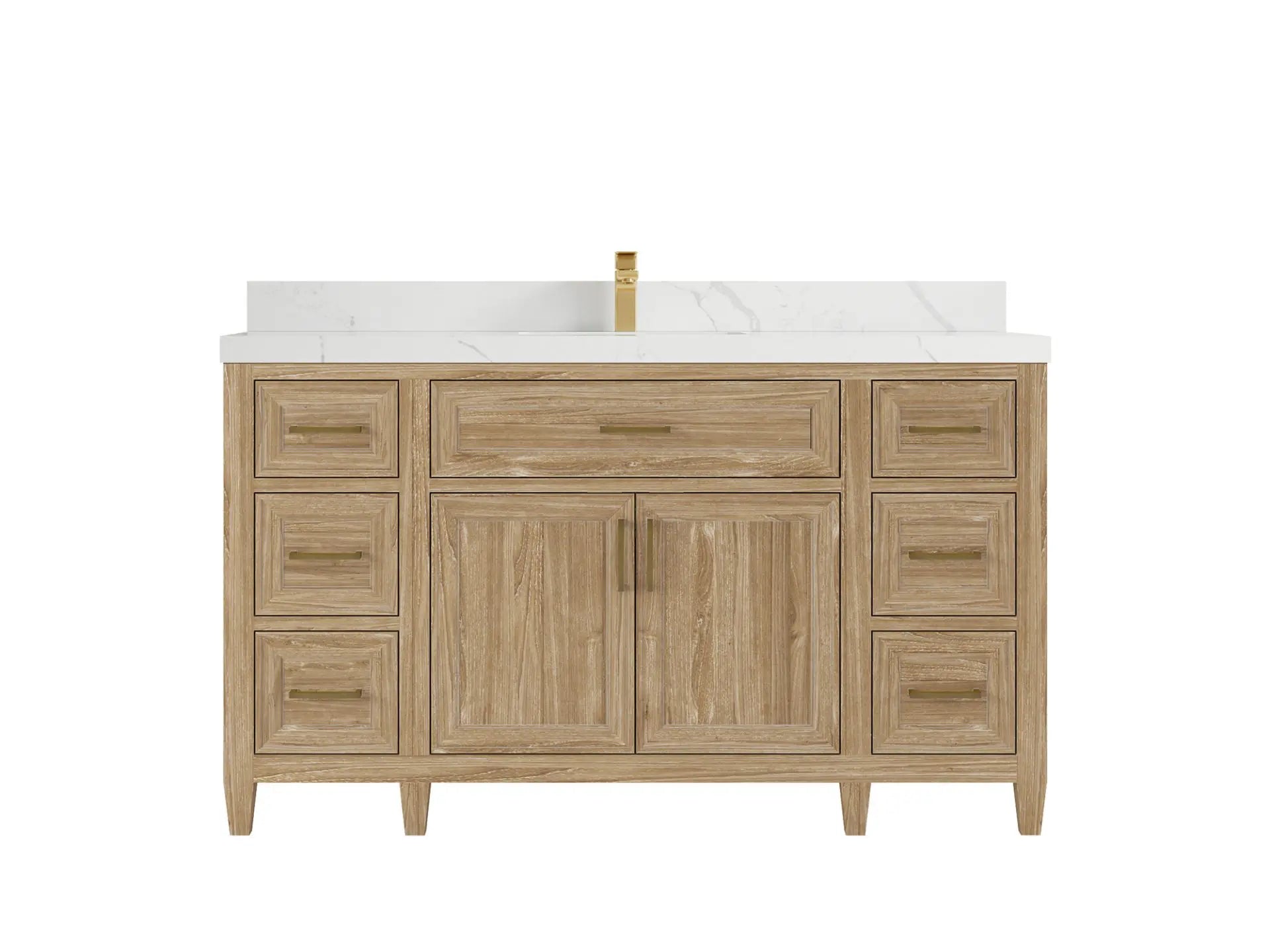 Santa Monica Teak Wood 60 in. W x 22 in. D Single Sink Bathroom Vanity