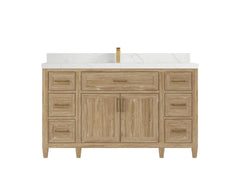 Santa Monica Teak Wood 60 in. W x 22 in. D Single Sink Bathroom Vanity - photo 11