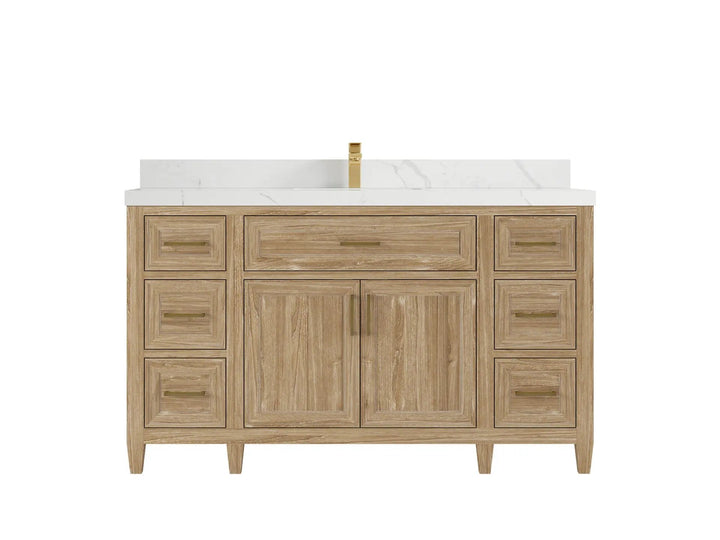 Santa Monica Teak Wood 60 in. W x 22 in. D Single Sink Bathroom Vanity - photo 11